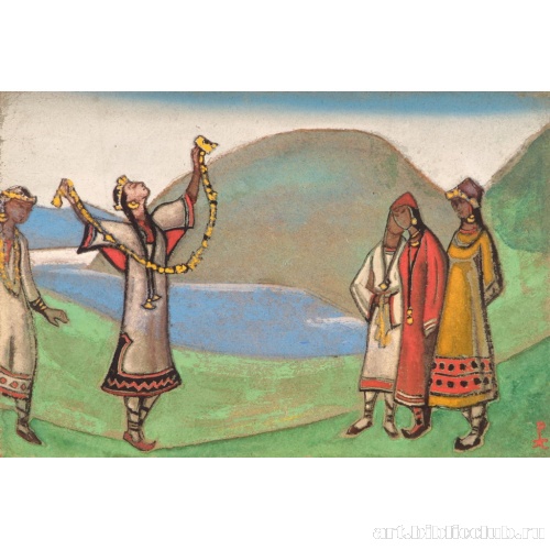 Девушки с гирляндой цветов