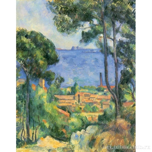 Вид на Эстак и замок д' Иф. Море в окрестностях Эстака