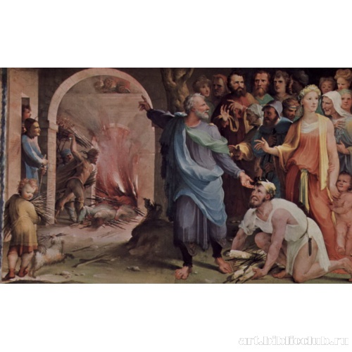 Трибун Публий Муций посылает своих союзников на костер