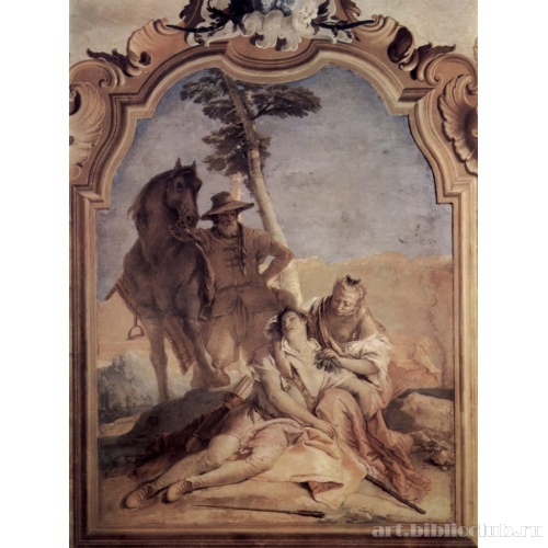 Анжелика в сопровождении пастуха лечит Медора травами