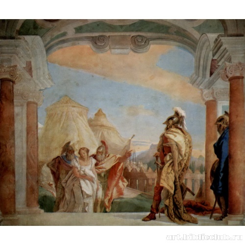 К Агамемнону приводят Брисеиду, наложницу Ахилла