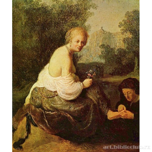 Старуха, подстригающая ногти на ногах молодой женщине (Туалет Вирсавии ?)