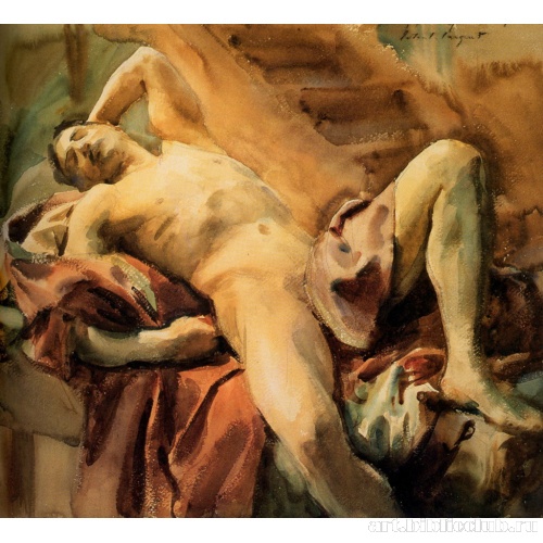 Лежащий обнаженный натурщик