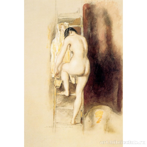 Обнаженная, поднимающаяся по лестнице