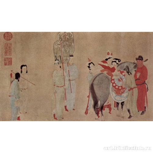 Ян Гуй-Фэй садится на лошадь