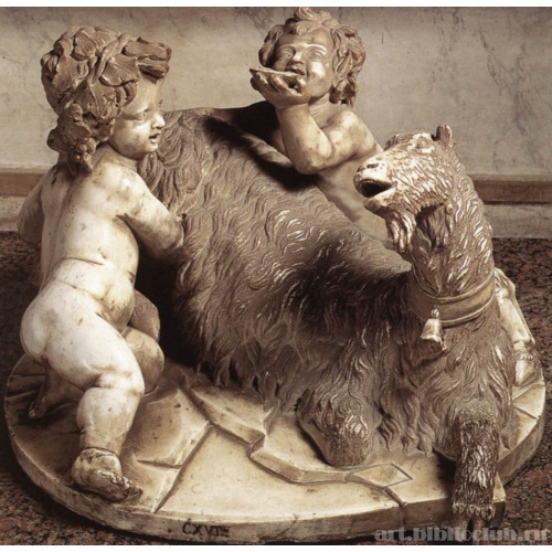 Коза Амалфея с младенцем Зевсом и юным сатиром