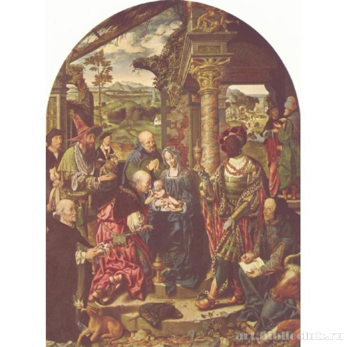 Большое поклонение волхвов со св. Домиником и св. Лукой