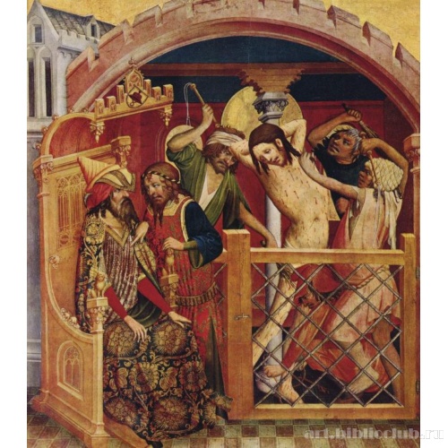 Алтарь св. Фомы. Бичевание. Фрагмент левой внутренней створки, сцена вверху