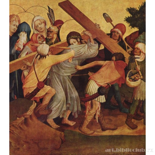 Алтарь св. Фомы. Несение креста. Фрагмент левой внутренней створки, сцена внизу