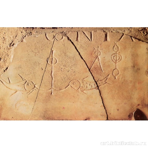 Христианские символы: рыбы и якорь. Эпитафия Антонии