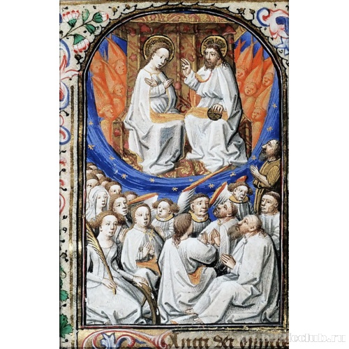 Христос и Мария на троне. Деталь