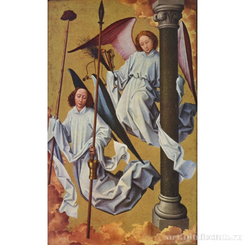 Страшный суд. Полиптих, правая створка (наверху): Ангелы