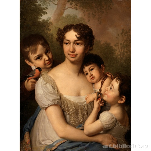 Портрет Е. П. Балашовой с детьми